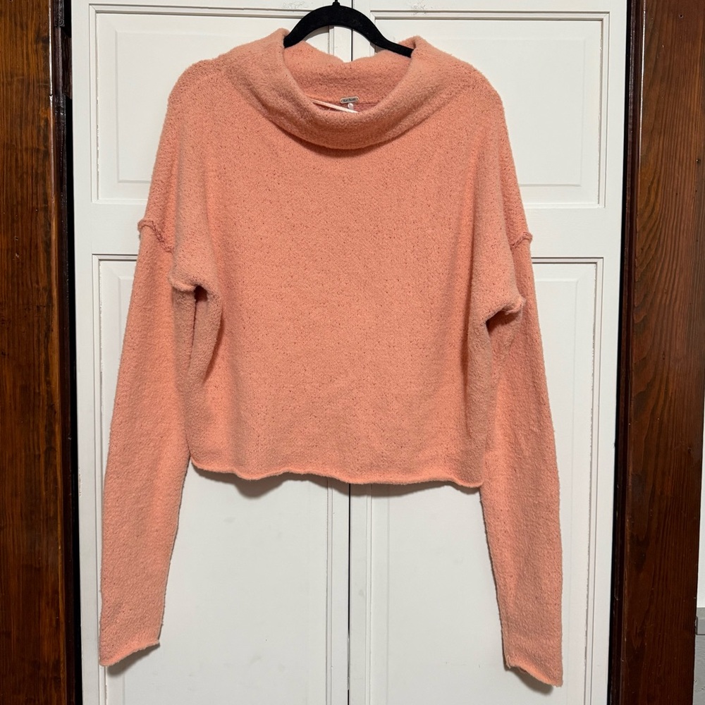Free People San Vincent pullover sweater in cherry peach size medium